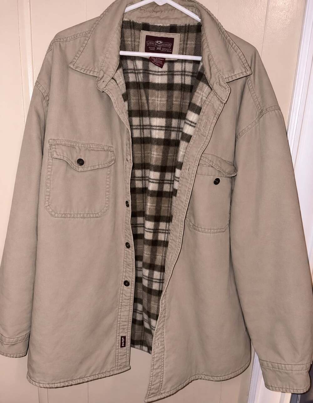 Levi's Plaid Lined Vintage Fit Trucker Jacket Beige Size L